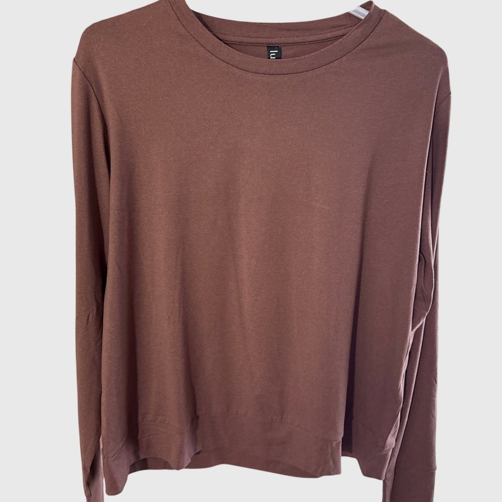 Luxka Lux Womens Long Sleeve Crewneck Top Mauve Size L 1643761